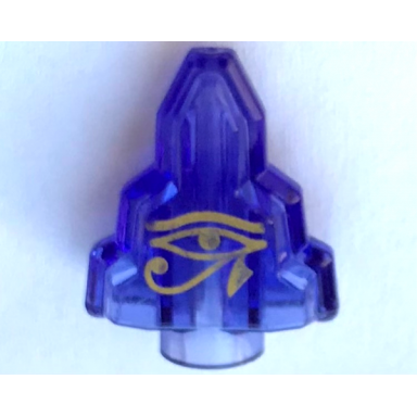rock 1 x 2 crystal stepped with gold egyptian eye of horus moonstone pattern