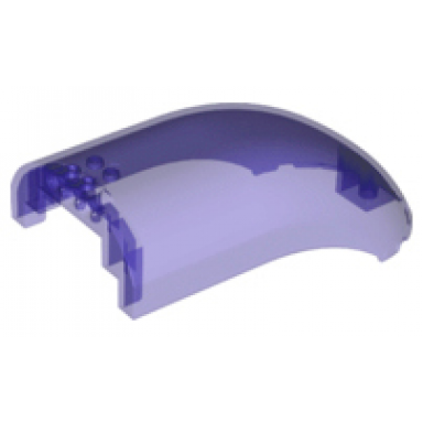 trans-purple windscreen 16 x 8 x 6 curved with 3 pin holes