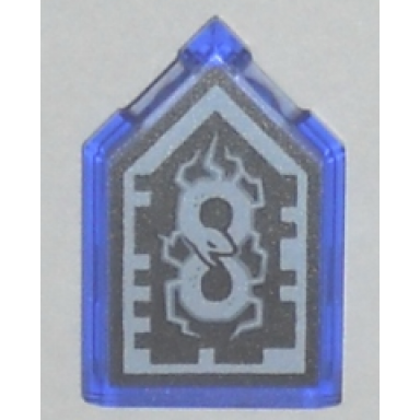 trans-purple tile modified 2 x 3 pentagonal with nexo forbidden power shield pattern - horrible hunger