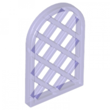 trans-purple pane for window 1 x 2 x 2 2 3 lattice diamond with rounded top