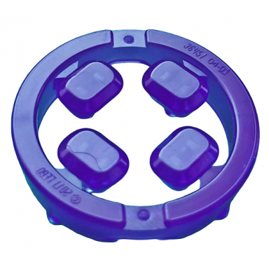 trans-purple rock faceted with small pin infinity stone 4 on sprue