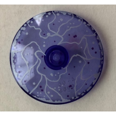 trans-purple dish 4 x 4 inverted radar with solid stud with white force field pattern
