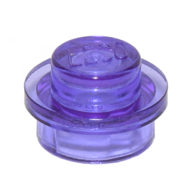 trans-purple plate round 1 x 1