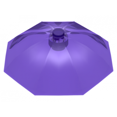 trans-purple minifigure utensil umbrella top with no bottom flaps 6 x 6 with top stud