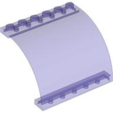 trans-purple panel 6 x 5 x 3 1 3 curved top