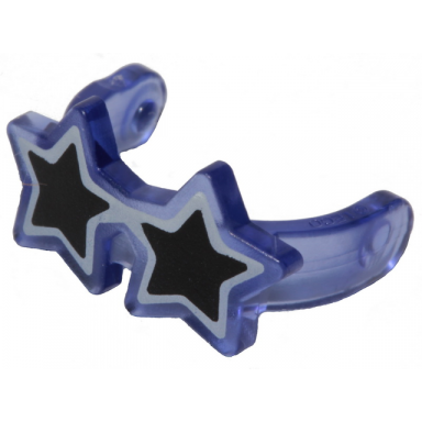 trans-purple minifigure visor glasses star shape with white outline and black center pattern