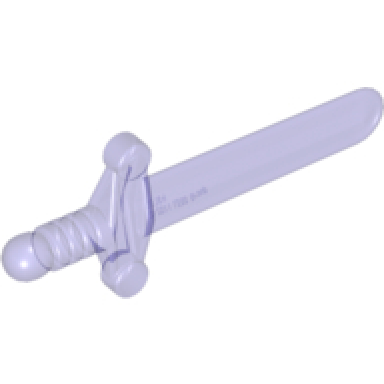 trans-purple minifigure weapon sword shortsword elaborate hilt