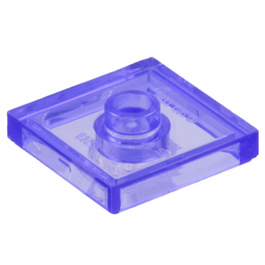 trans-purple plate modified 2 x 2 with groove and 1 stud in center jumper