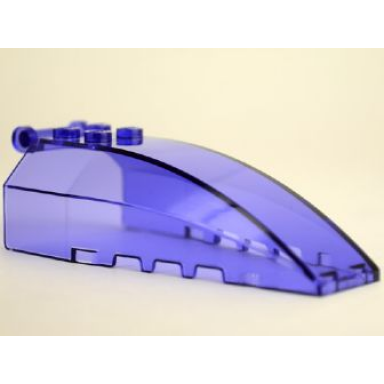 trans-purple windscreen 8 x 4 x 2 with 4 studs and bar handle
