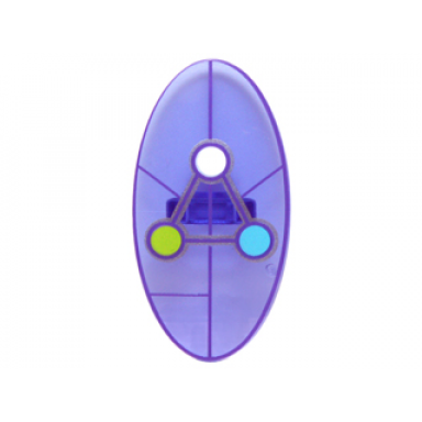 trans-purple minifigure shield elliptical with dimensions keystone symbol with white lime and medium azure circles pattern