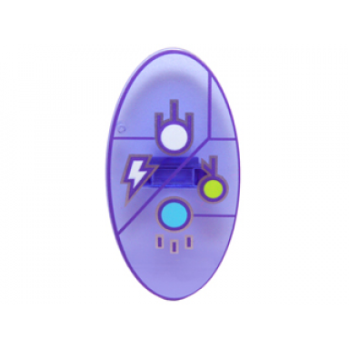 trans-purple minifigure shield elliptical with dimensions keystone symbol with white lime and medium azure circles and lightning bolt pattern