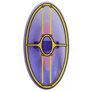 trans-purple minifigure shield elliptical with sw gungan patrol shield with dark pink glow in center pattern