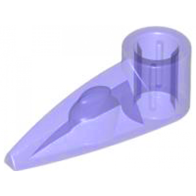 trans-purple bionicle 1 x 3 tooth with axle hole bohrok eye
