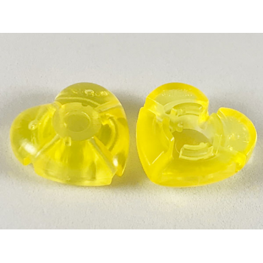 trans-neon yellow clikits icon heart 2 x 2 large with hole