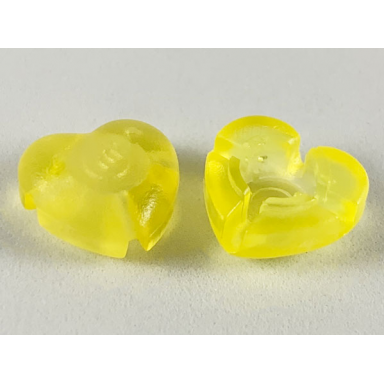 trans-neon yellow clikits icon heart 2 x 2 small with hole