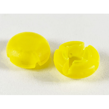 trans-neon yellow clikits icon round 2 x 2 small with hole frosted solid and transparent colors