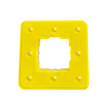 trans-neon yellow clikits frame square with 8 holes