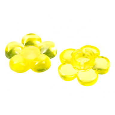 trans-neon yellow clikits icon flower 5 petals 2 x 2 small with pin polished transparent colors only