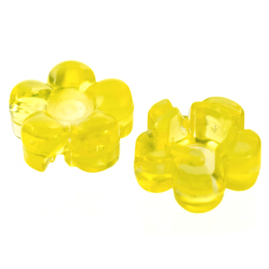trans-neon yellow clikits icon flower 5 petals 2 x 2 small with hole