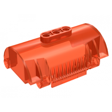 trans-neon orange cylinder half 3 x 5 x 8 with pin holes