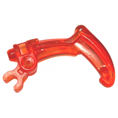 trans-neon orange bionicle weapon claw - bent and notched with clip