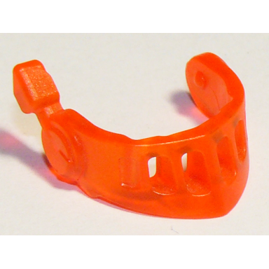 trans-neon orange minifigure visor pointed with face grille and antenna