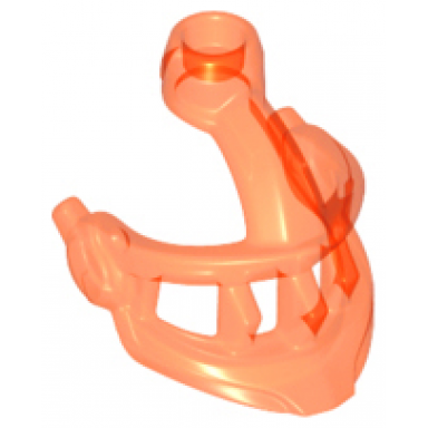 trans-neon orange minifigure visor pointed with face grille