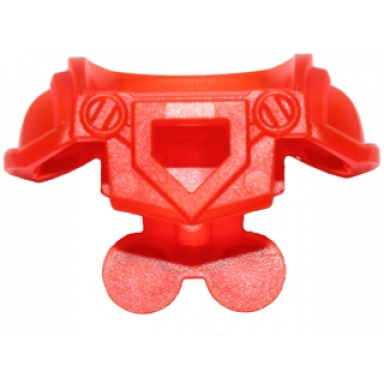 trans-neon orange minifigure armor breastplate with shoulder pads large pentagonal cutout and 4 studs on back