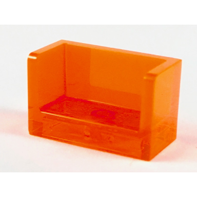 trans-neon orange panel 1 x 2 x 1 with rounded corners and 2 sides