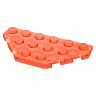 trans-neon orange wedge plate 3 x 6 cut corners