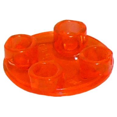 trans-neon orange plate round 2 x 2 with rounded bottom boat stud