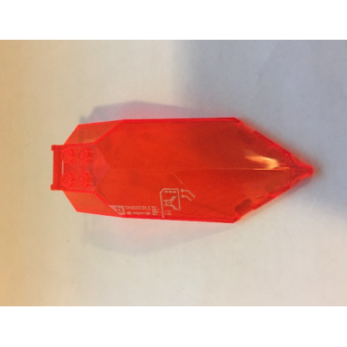 trans-neon orange windscreen 10 x 4 x 2 1 3 canopy pointed with bar handle with silver unbrkble and circuitry pattern sticker - set 72005