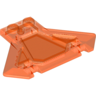trans-neon orange plate modified 1 x 2 with large axe head