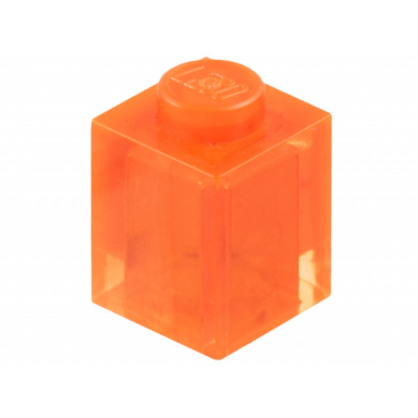trans-neon orange brick 1 x 1