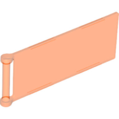 trans-neon orange flag 7 x 3 with bar handle