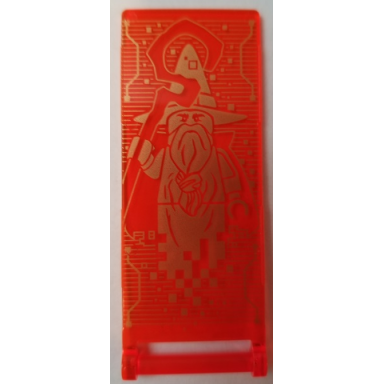 trans-neon orange flag 7 x 3 with bar handle with merlok and crook hologram pattern