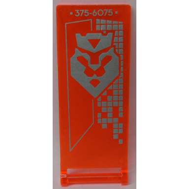 trans-neon orange flag 7 x 3 with bar handle with silver 375-6075 and lion head with crown pattern model left side sticker - set 70317