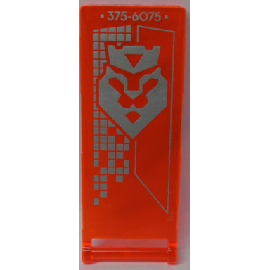 trans-neon orange flag 7 x 3 with bar handle with silver 375-6075 and lion head with crown pattern model right side sticker - sets 70317 70324