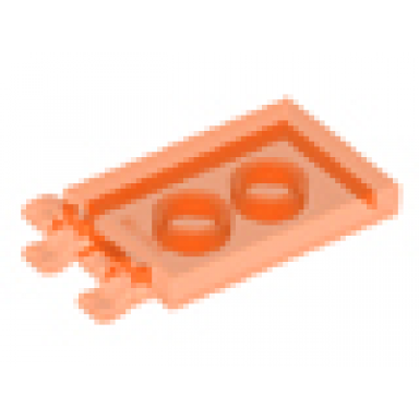 trans-neon orange tile modified 2 x 3 with 2 open o clips