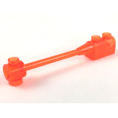 trans-neon orange bar 1 x 8 with brick 1 x 2 curved top end original no axle holder