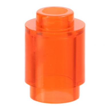 trans-neon orange brick round 1 x 1