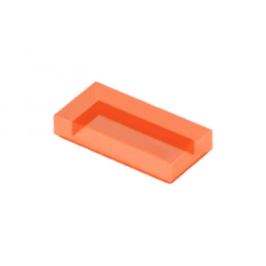 trans-neon orange tile 1 x 2