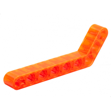 trans-neon orange technic liftarm modified bent thick 1 x 9 7 - 3