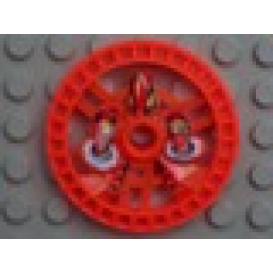 trans-neon orange technic disk 5 x 5 - roborider talisman wheel twin saw mold with robot pattern