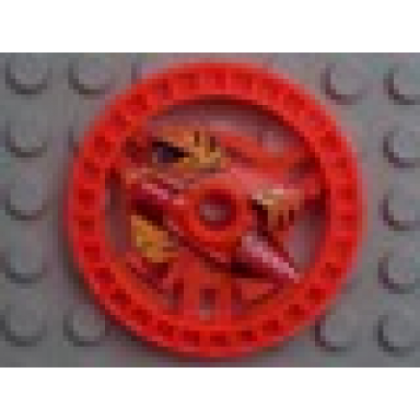 trans-neon orange technic disk 5 x 5 - roborider talisman wheel driller mold with robot pattern