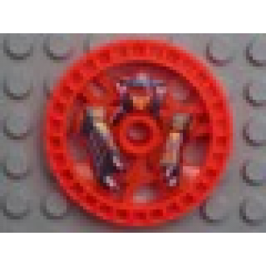 trans-neon orange technic disk 5 x 5 - roborider talisman wheel stunner mold with robot pattern