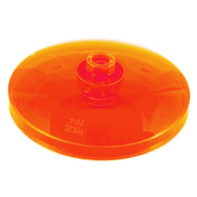 trans-neon orange dish 4 x 4 inverted radar with open stud