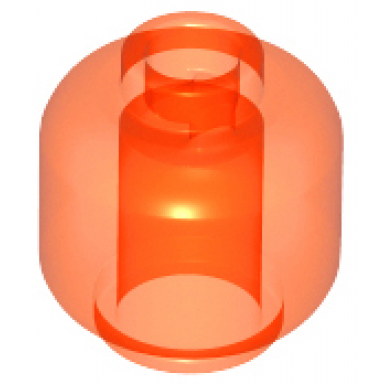 trans-neon orange minifigure head plain