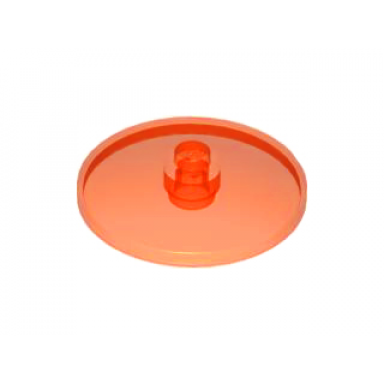 trans-neon orange dish 4 x 4 inverted radar with solid stud