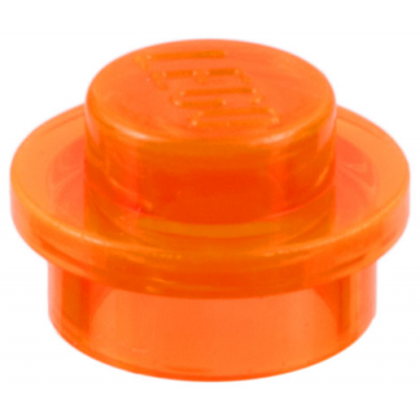 trans-neon orange plate round 1 x 1